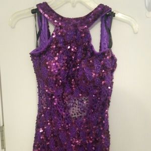 Short backless sequin dress
